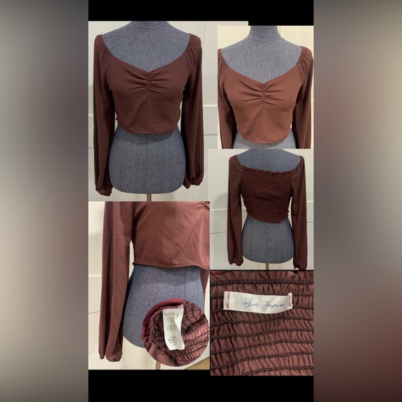 Mauve brown/maroon blue Jasmine blouse - Picture 7 of 7